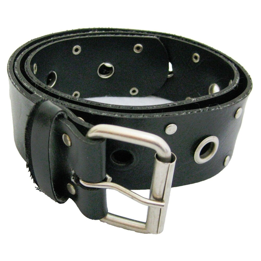 Black Studded Stainless Metal Spiked Rockstar Belt (Medium 23-33) Punk Rock Goth